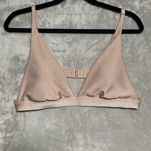 Aerie Triangle Bikini Top Women’s Large Pale Pink Shimmer Adjustable